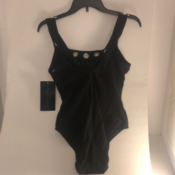 NEW One Piece Swimsuit, Black, Grommet, Size M - Picture 6 of 10
